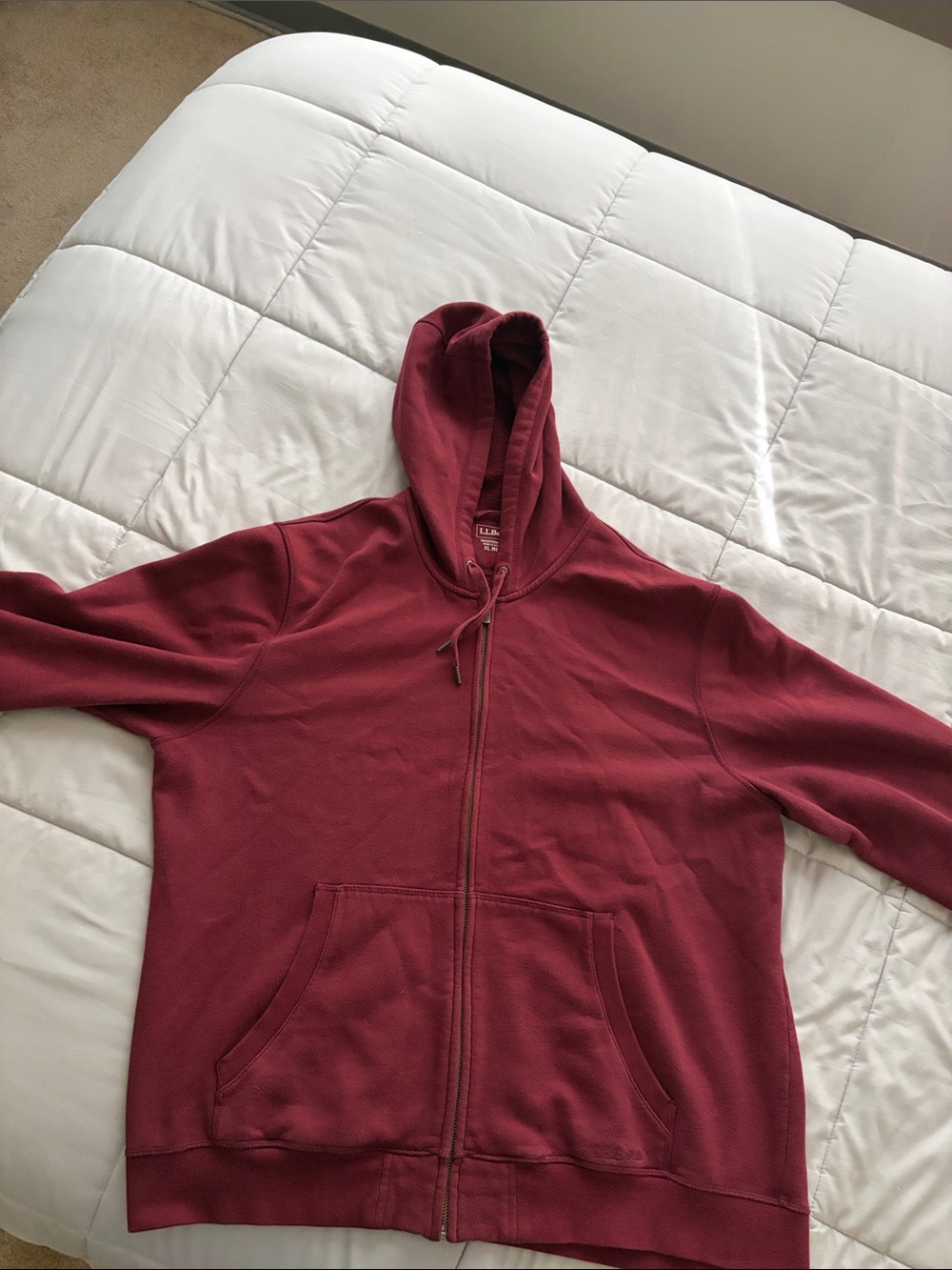 L.L. Bean Men’s Zip-Up Hoodie in Burgundy